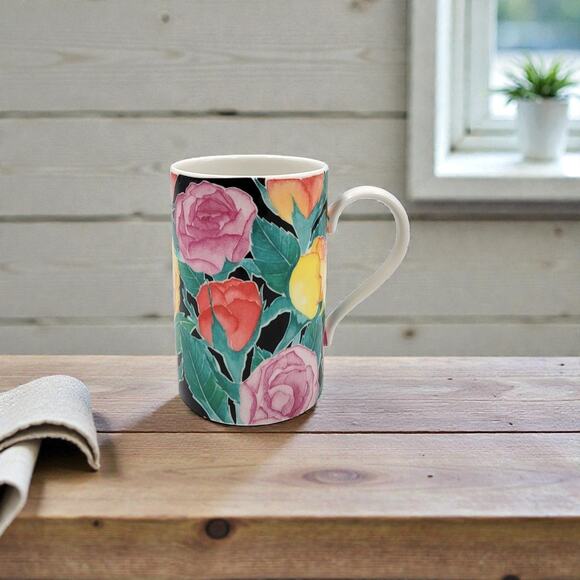 Dunoon Scotland “Ashbourne” Floral Mug by Christine Chadwick 4 1/8” Stoneware - Picture 1 of 10